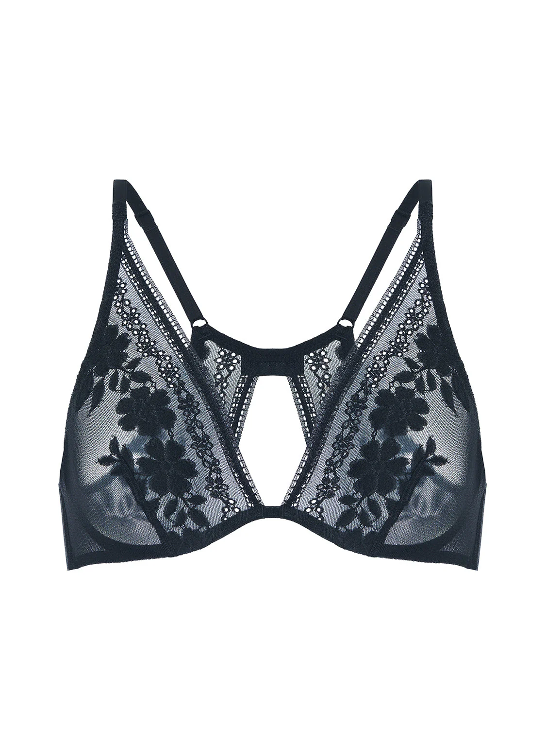 Underwired triangle bra - Black - Image 14