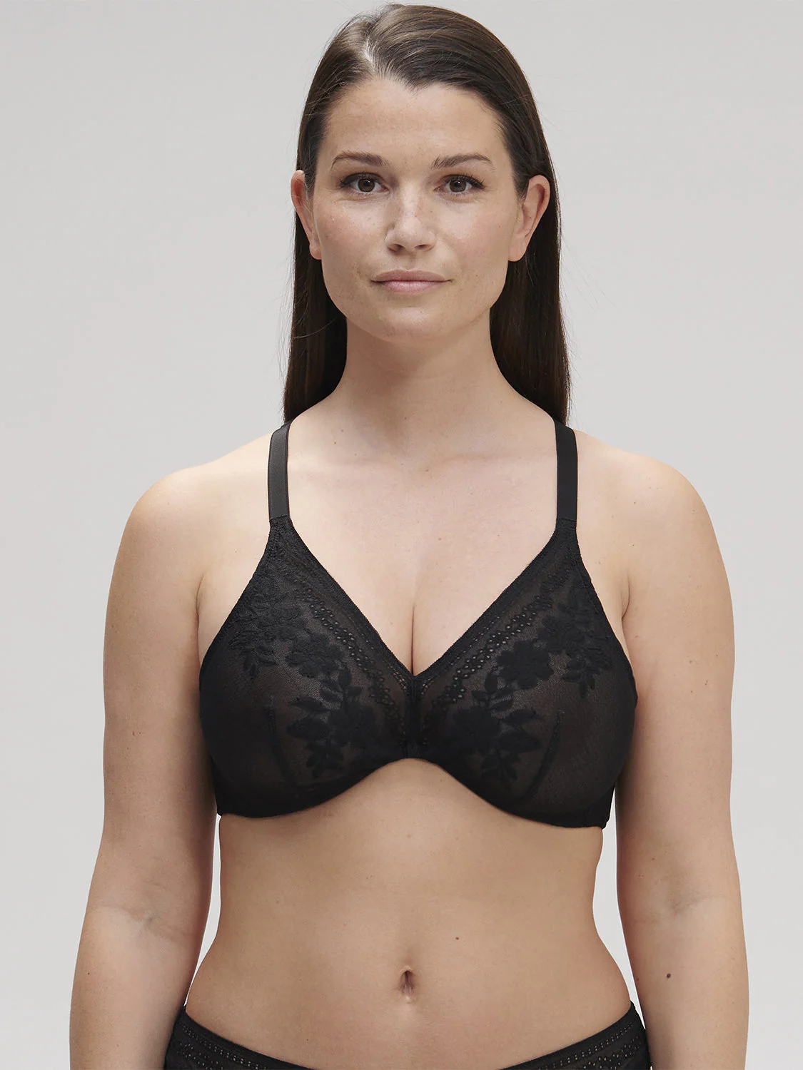 Underwired triangle bra - Black - Image 7