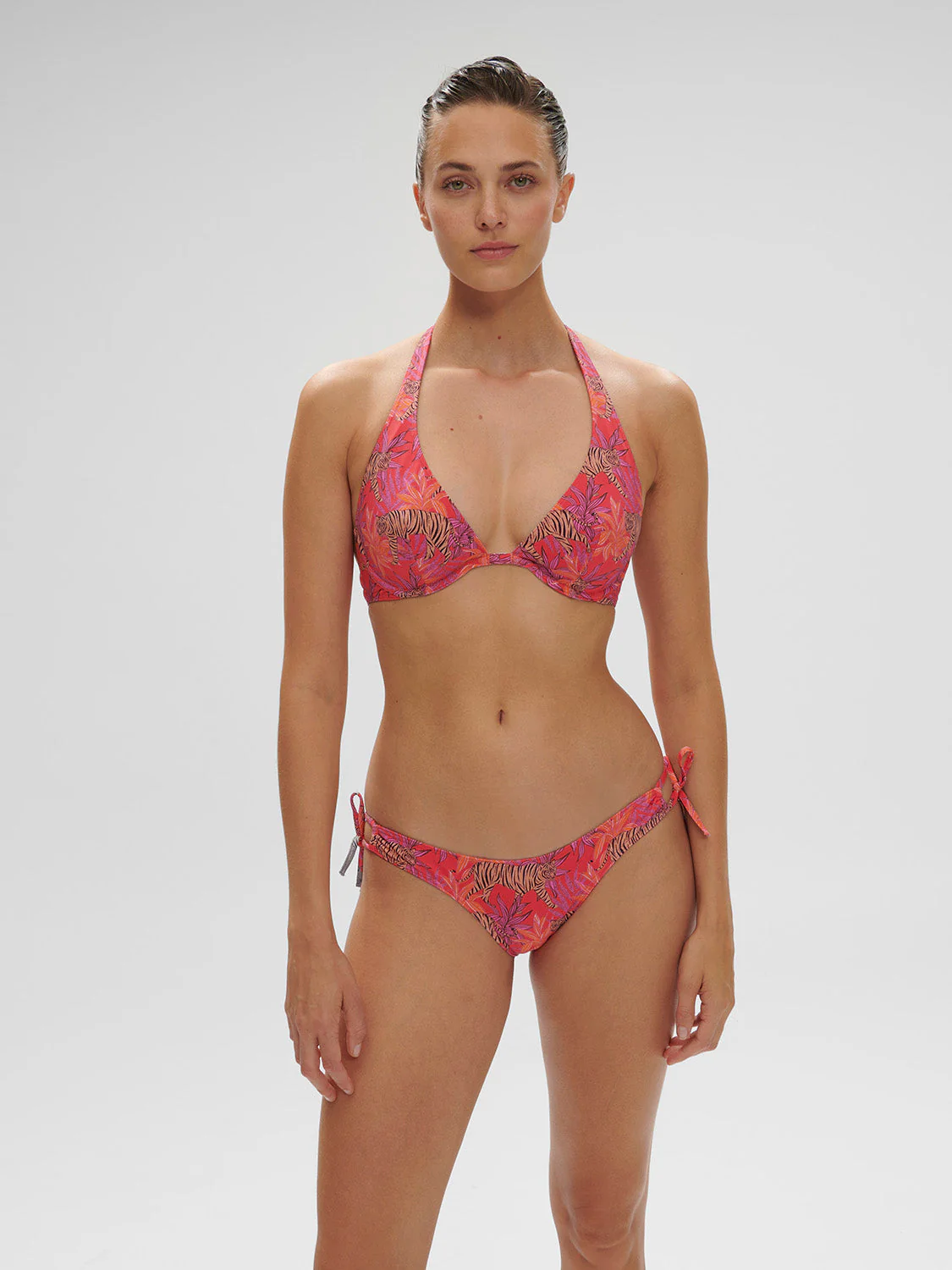 Underwired triangle bra - Jungle Dawn Print - Image 4