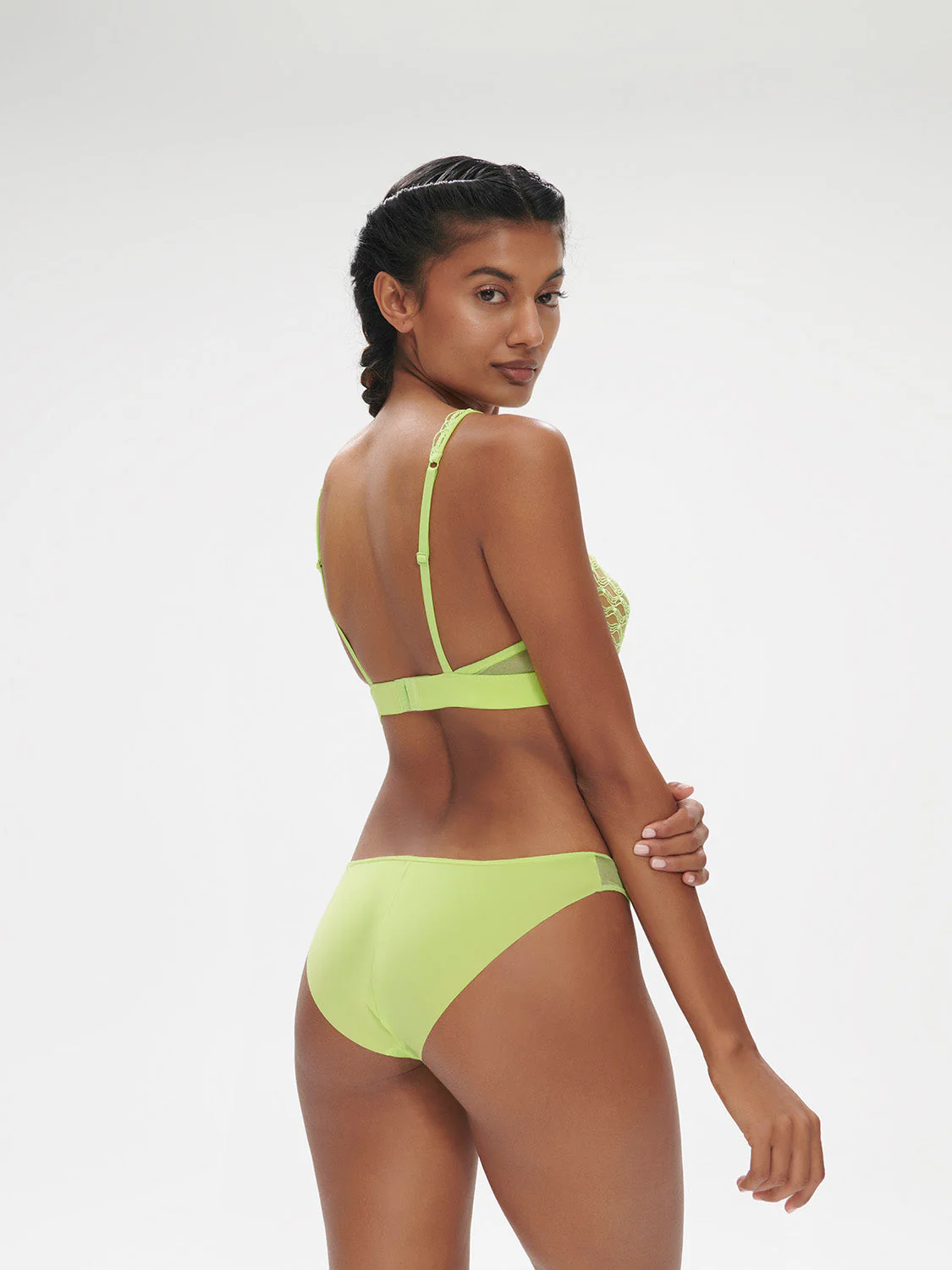 Underwired triangle bra - Lime - Image 5