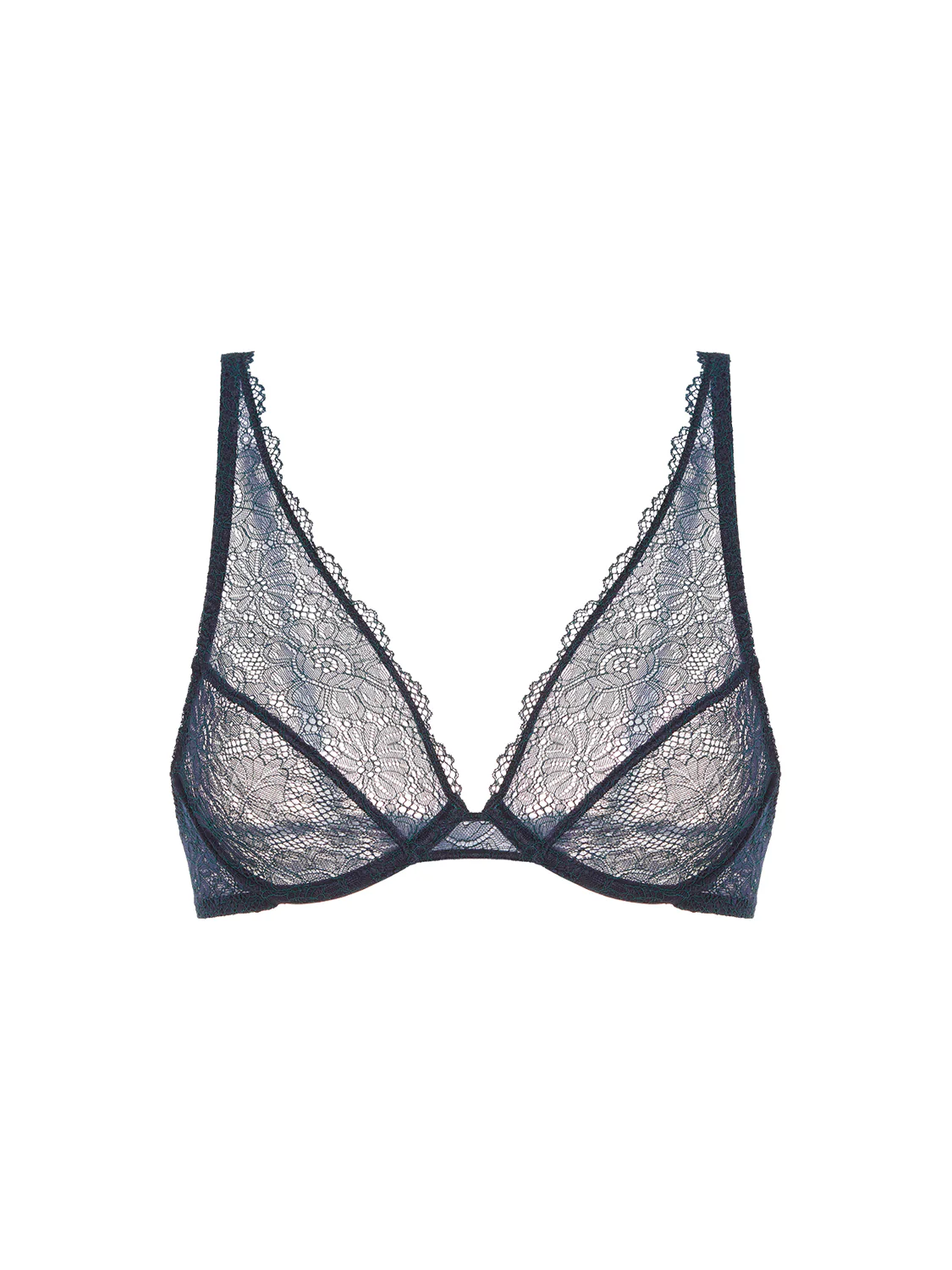 Underwired triangle bra - Sapphire - Image 8