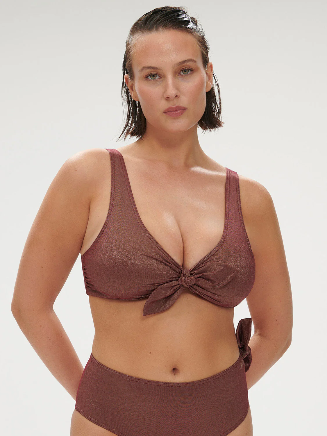 Wireless bikini triangle - Lurex Dark Purple - Image 7