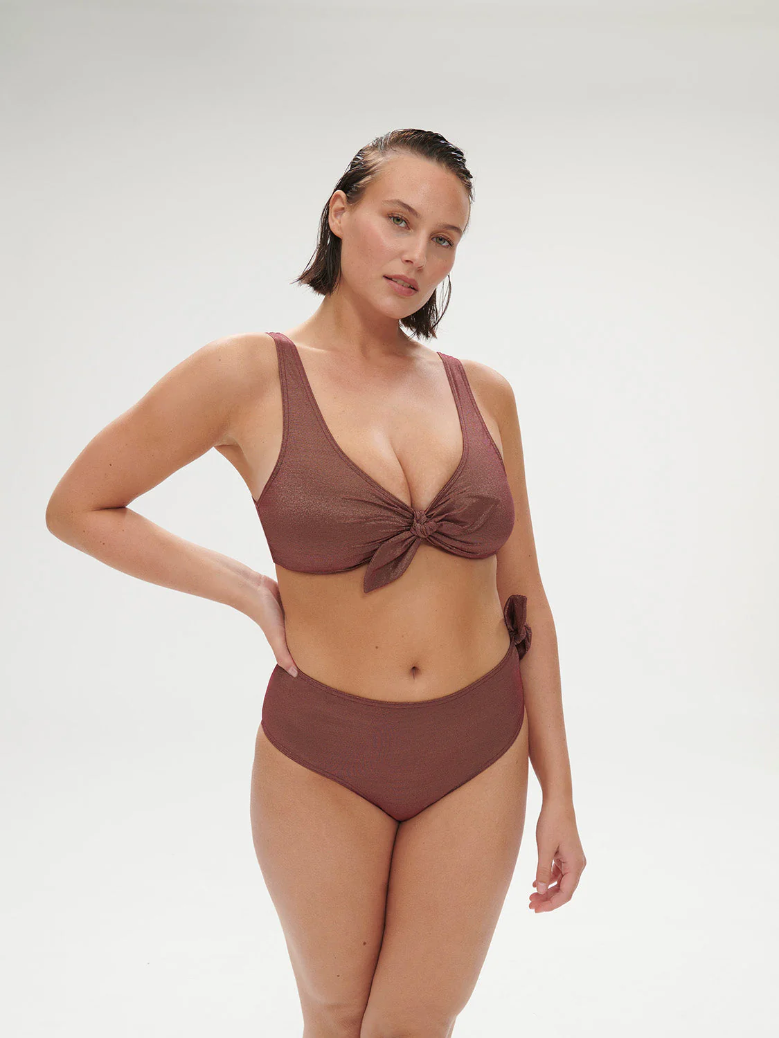 Wireless bikini triangle - Lurex Dark Purple - Image 9