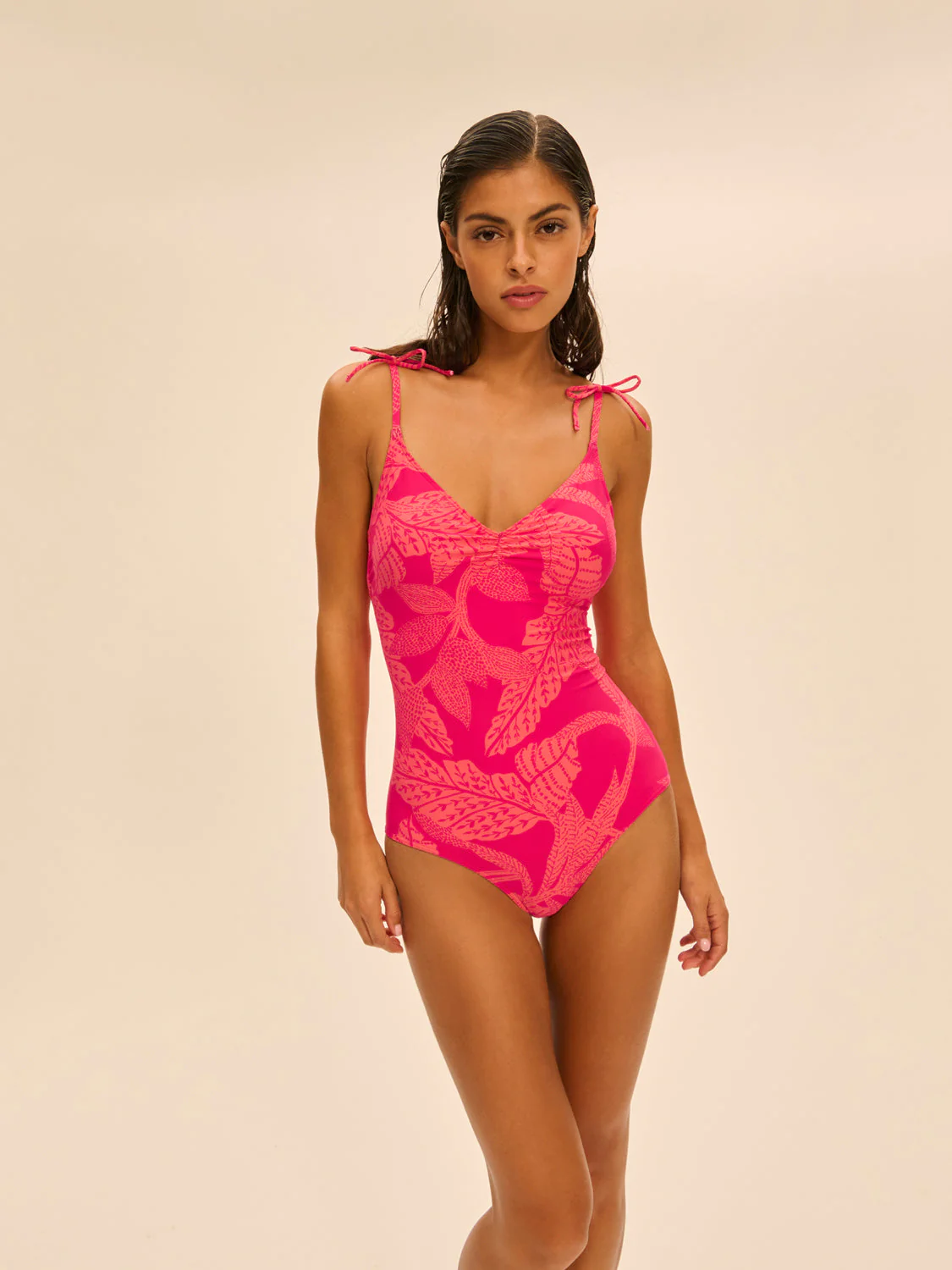 Wireless Molded One-Piece - Bright Rose Print - Image 4