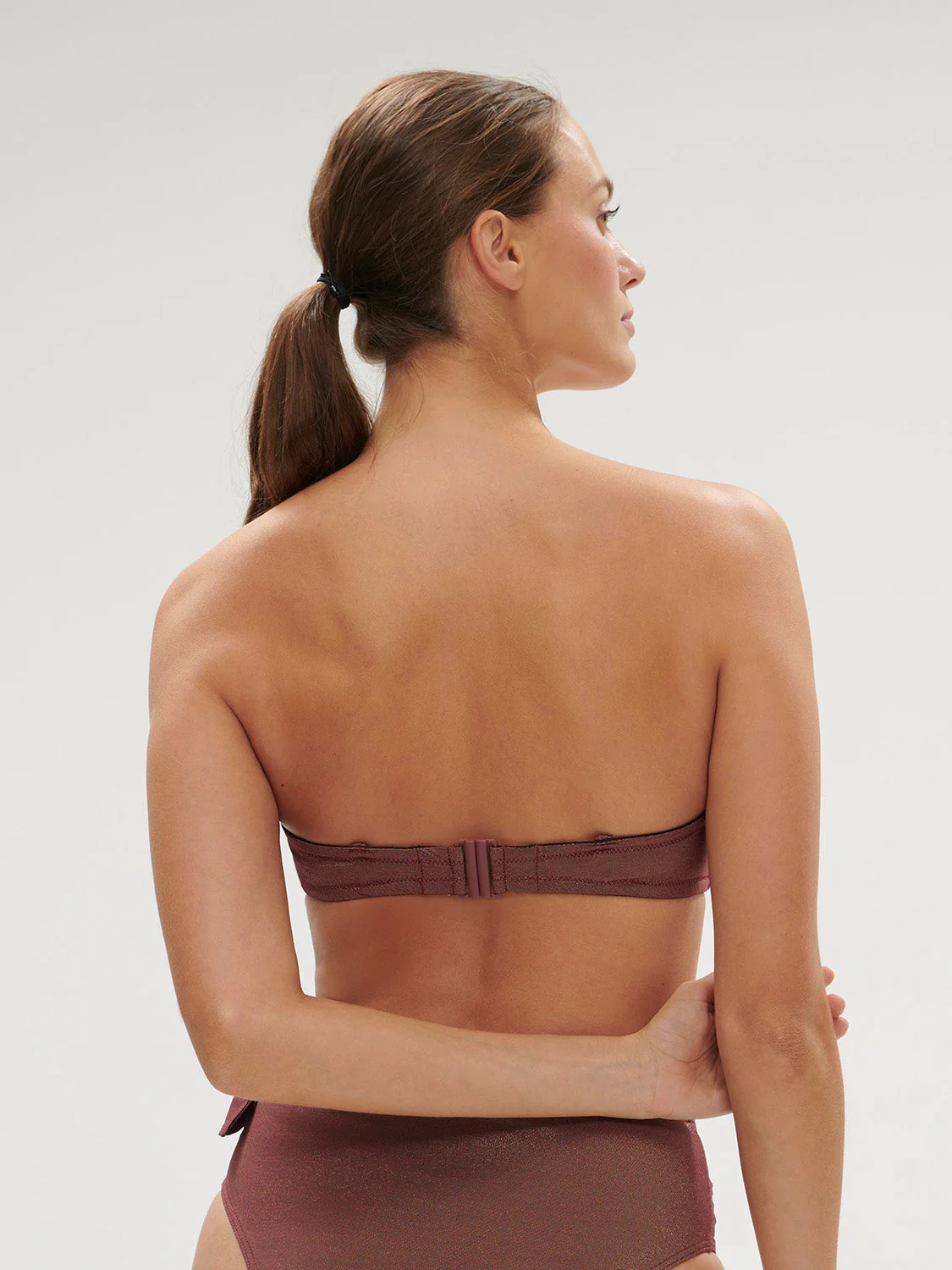 Wireless strapless bra - Lurex Dark Purple - Image 3
