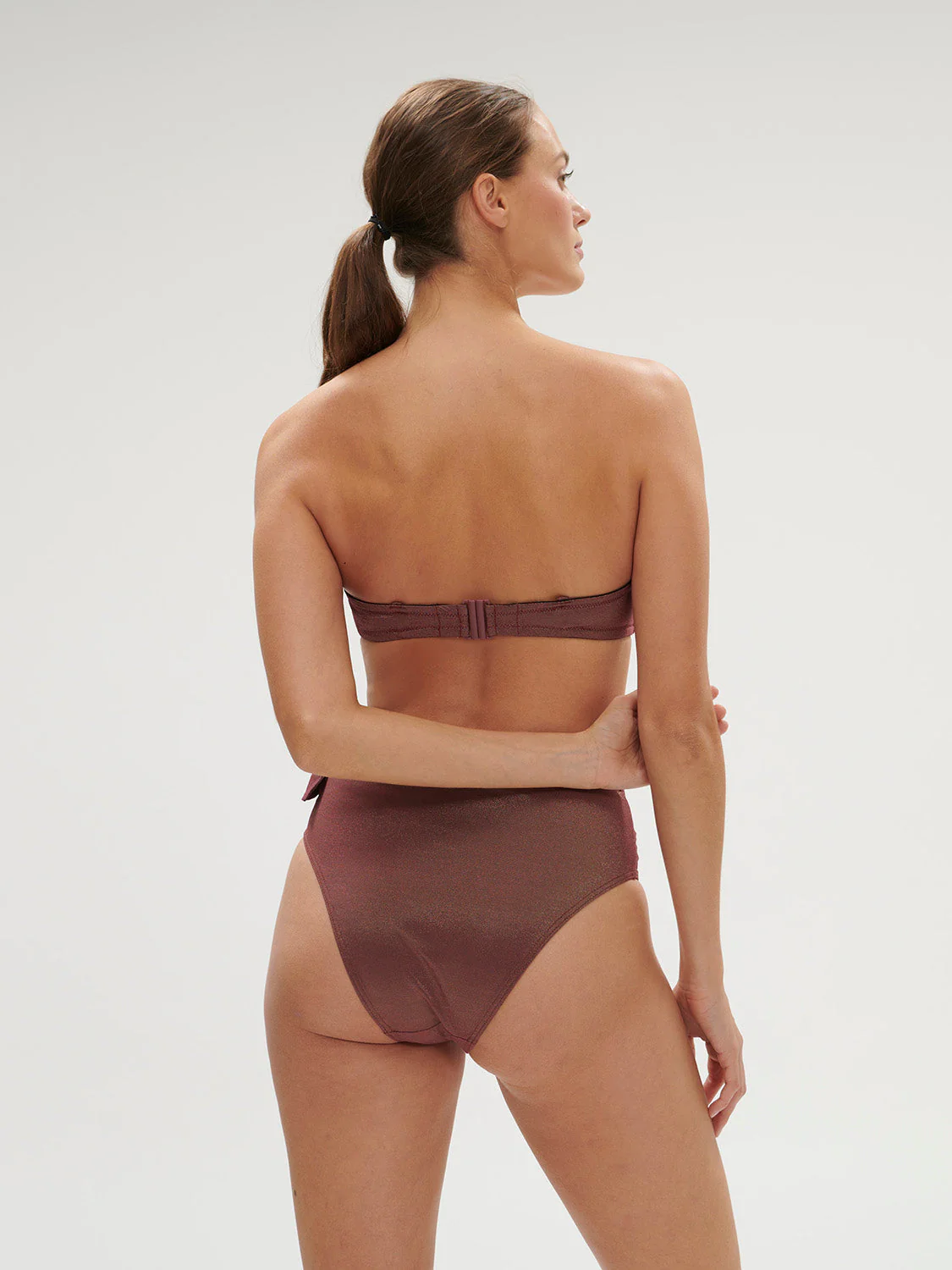 Wireless strapless bra - Lurex Dark Purple - Image 7